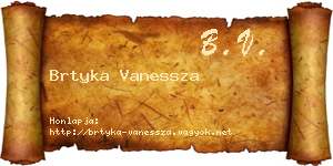 Brtyka Vanessza névjegykártya